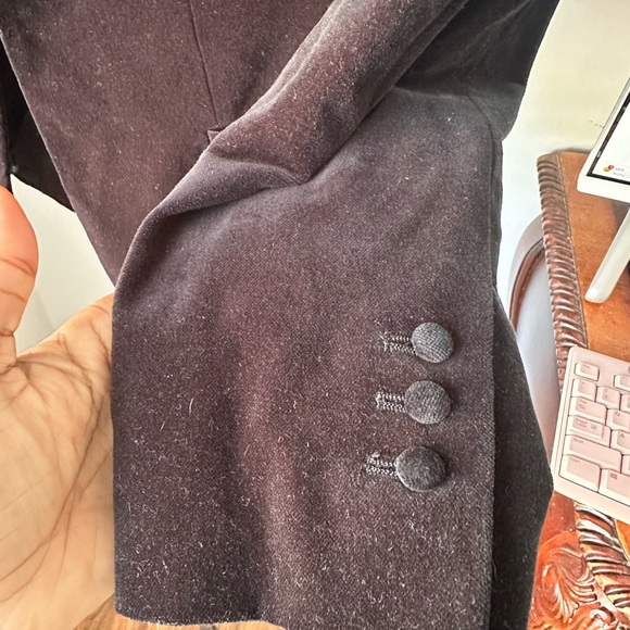 #10 BODEN BLACK VELVET V CUT BLAZER WORM PETITE SIZE 12 - Picture 7 of 8